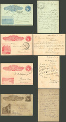 7 Different illustrated postal cards, all used, very thematic. ...