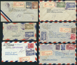 47 Airmail covers sent to Argentina between 1939 and 1941, with very ...