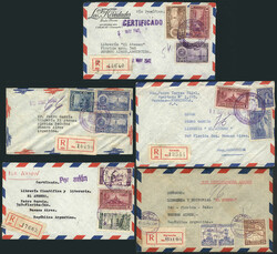47 Airmail covers sent to Argentina between 1939 and 1941, with very ...