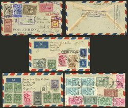 15 Airmail covers sent to Argentina between 1944 and 1967 with very ...