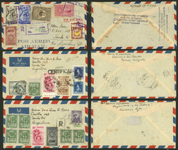 15 Airmail covers sent to Argentina between 1944 and 1967 with very ...