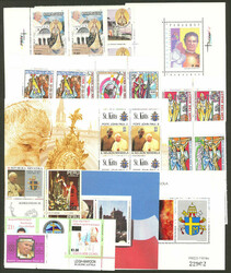 Large number of souvenir sheets, stamps and complete sets related to ...