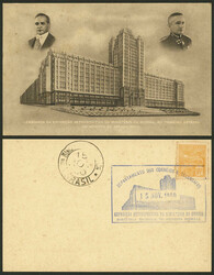 The Ministry of War Building and Getúlio Vargas, souvenir card of ...