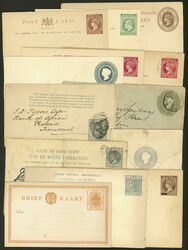 About 40 old postal stationeries of several countries, a few used, ...
