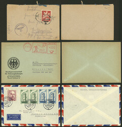 3 Covers used between 1943 and 1958, one with nice meter postage with ...