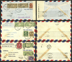 8 Airmail covers sent in 1940/1 to Argentina + 1 to Paraguay, with ...