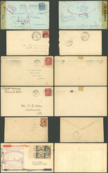 Over 65 covers, cards, etc. used in varied periods, including ...