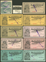 MISSOURI: 19 old different revenue stamps, some can have minor ...