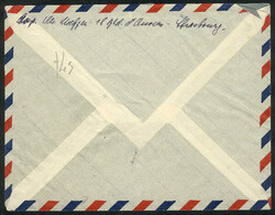 Airmail cover sent to Argentina on 10/MAY/1955 with special handstamp ...
