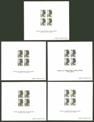 5 Deluxe proofs of definitive stamps (4 different), year 1984, ...