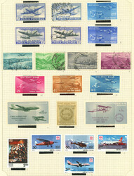 Collection on several album pages, with used or mint (most MNH) ...