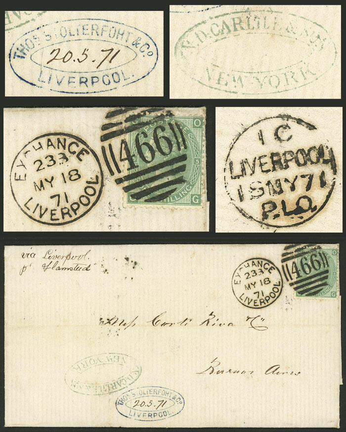 DOUBLE CROSSING OF THE ATLANTIC: 2/MAY/1871 New York to Buenos Aires ...