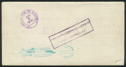 Cover with the 2 Zeppelin sets of 1930, the 1B. value with overprint ...