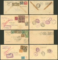 10 Airmail covers sent to Paraguay in 1930, some registered, there ...