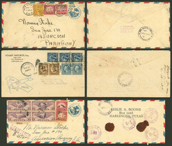 6 Airmail covers sent to Paraguay between 1931 and 1936, all with ...