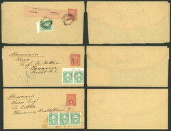 3 Wrapers of 2c. uprated with 2c., 4c. and 6c. sent to Germany, all ...