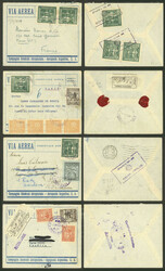 7 Airmail covers sent by C.G.A. to France between May and Octuber ...