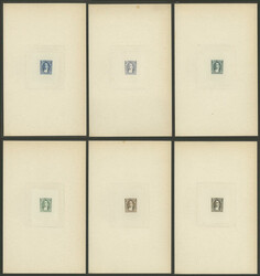 GJ.102, 2c. Derqui, 6 DIE PROOFS (second stage, adopted, in different ...