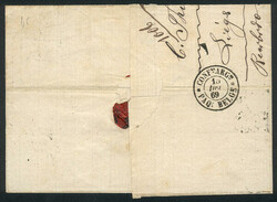 13/DE/1869 LIEGE - Argentina: Folded cover franked with pair Sc.21 ...