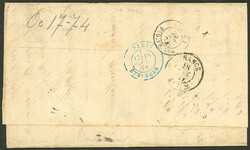 Folded cover sent from Anvers to Argentina on 17/OC/1874 franked with ...