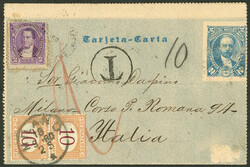 2c. Lettercard + additional postage of 2c. (GJ.102) sent from SAN ...