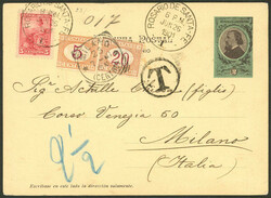 2c. Mitre postal card (GJ.TAR-36) + 5c. Seated Liberty (GJ.222) sent ...