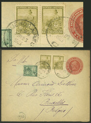 24/AP/1903 Buenos Aires to Belgium, 5c. stationery envelope + 1c. and ...