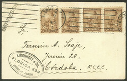 GJ.217, 2 pairs of ½c. Liberty (total 2c.) franking a cover with ...