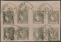 GJ.16, dull rose, beautiful block with the 8 types (composition 2), ...