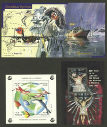 17 Different souvenir sheets issued between 1992 and 1994, VF quality ...