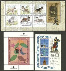 17 Different souvenir sheets issued between 1992 and 1994, VF quality ...