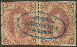 GJ.19, 1st or 2nd printing, pair with a perfect ellipse cancel of ...