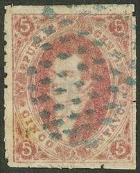GJ.19, 2nd printing, worn impression, with mute dotted lozenge cancel ...