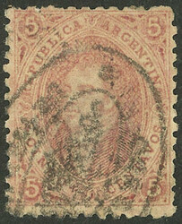 GJ.19, 1st or 2nd printing, with rococo cancel of MEDINA (Tucumán, ...