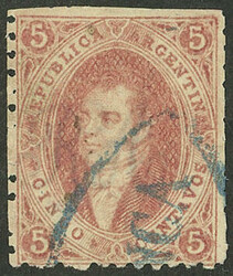 GJ.19, 1st or 2nd printing, with FRANCA cancel of Paraná in blue, ...