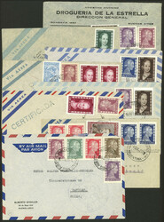 Group of 8 covers, all with different postages with stamps of the Eva ...