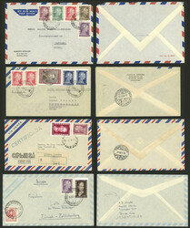 Group of 8 covers, all with different postages with stamps of the Eva ...