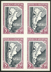 GJ.913, Map, block of 4, PROOF printed on paper with glazed front, in ...