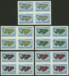 GJ.1274P, Map Falkland Islands, IMPERFORATE BLOCK OF 4 + 4 PROOFS in ...