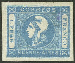 GJ.17A, 1P. dark milky blue (rare), notable impression with dirty ...