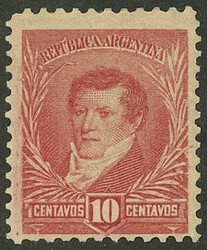 GJ.168, 1892 10c. Belgrano with small sun watermark and compound perf ...