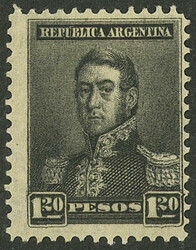 GJ.203, 1896 1.20P. San Martín, with large sun watermark and perf 12 ...