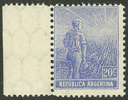 GJ.370, 1915 20c. Plowman, printed on Italian paper with vertical ...