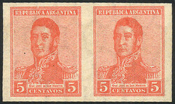 GJ.428P, 1917 5c. San Martín with vertical honeycomb wmk, ...