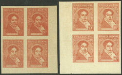 GJ.796F + 796Fa, 10c. Rivadavia, FORGED blocks of 4 to defraud the ...