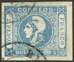 GJ.22, 2P. blue, very ample margins, very fine quality!
