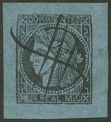 GJ.1, Un Real M.C., type 1, pen cancelled, excellent!