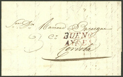 Entire letter written in French, sent to Córdoba on 27/AU/1833, with ...