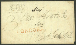 Entire letter sent to Santiago de Chile on 30/AP/1825, with the red ...