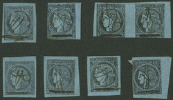 GJ.2, 1860 provisional with a goose quill stroke through the value, ...